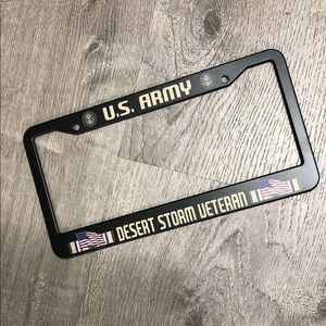 U.S. Army Desert Storm Veteran License Plate Frame - Black